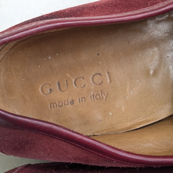 Gucci Horsebit Loafers Red Suede Men 10.5 D main image 9